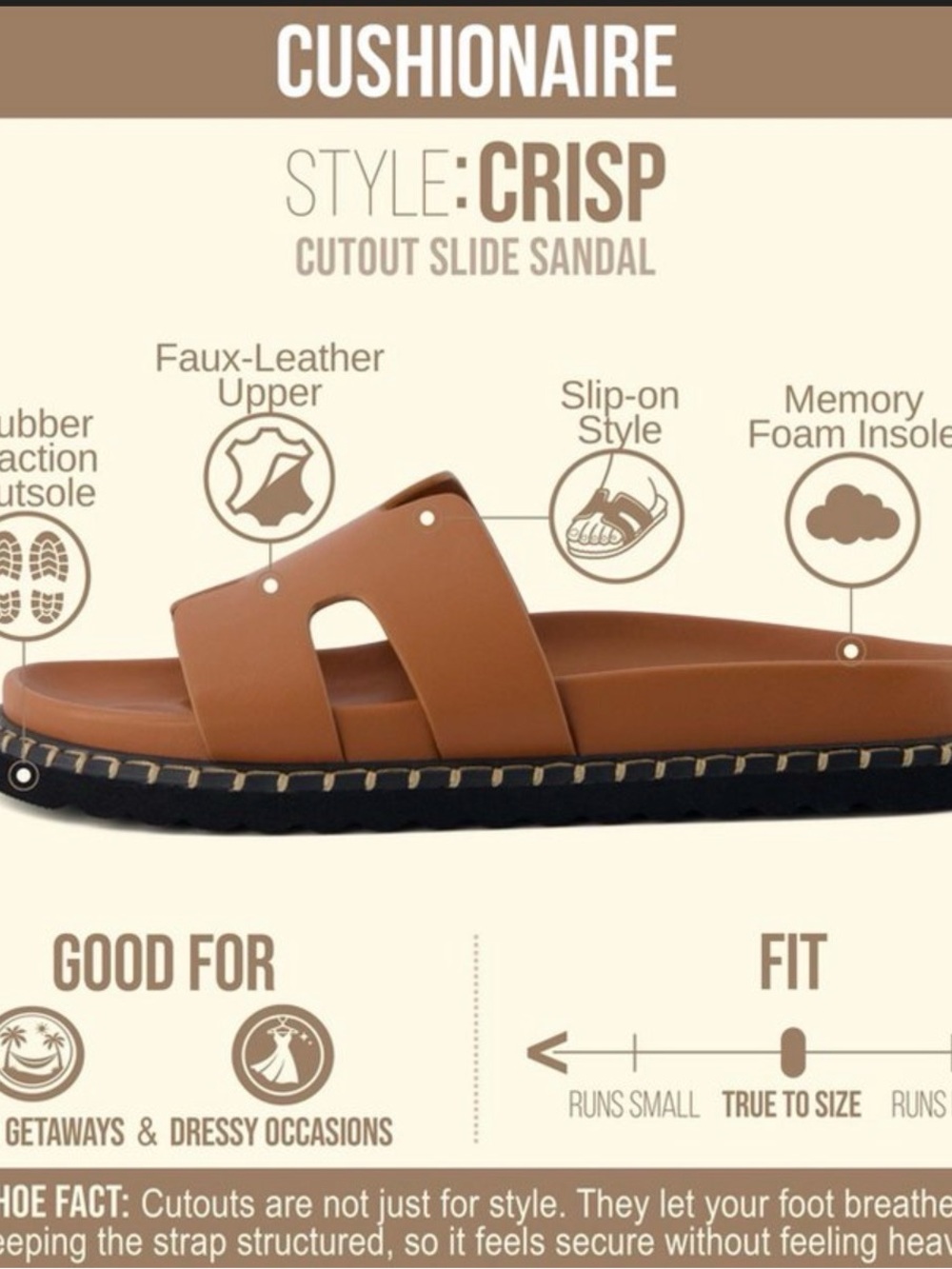 Cushionaire crisp women’s slide sandal - Picture 2 of 4